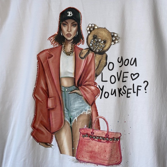 3 for $19 Erivel White T-Shirt Jewelled Detailing Size M/L Fashion Top - Picture 2 of 6